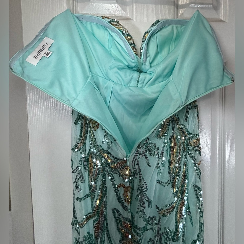 NEW NWOT FAERIESTY SZ S MINT GREEN Sleeveless Mermaid Dress #FSWD1101 - Picture 5 of 9